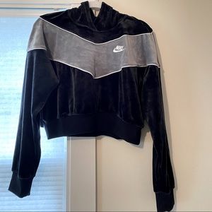 Cropped Velvet/Velour Nike Hoodie